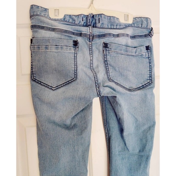 Free People Women's Jeans 27 Skinny Jean Mid Rise Light Blue Rustic Distressed - Picture 5 of 16